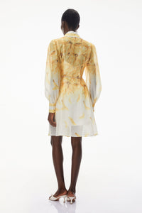Filomena Yellow Ombre Embellished Mini Dress