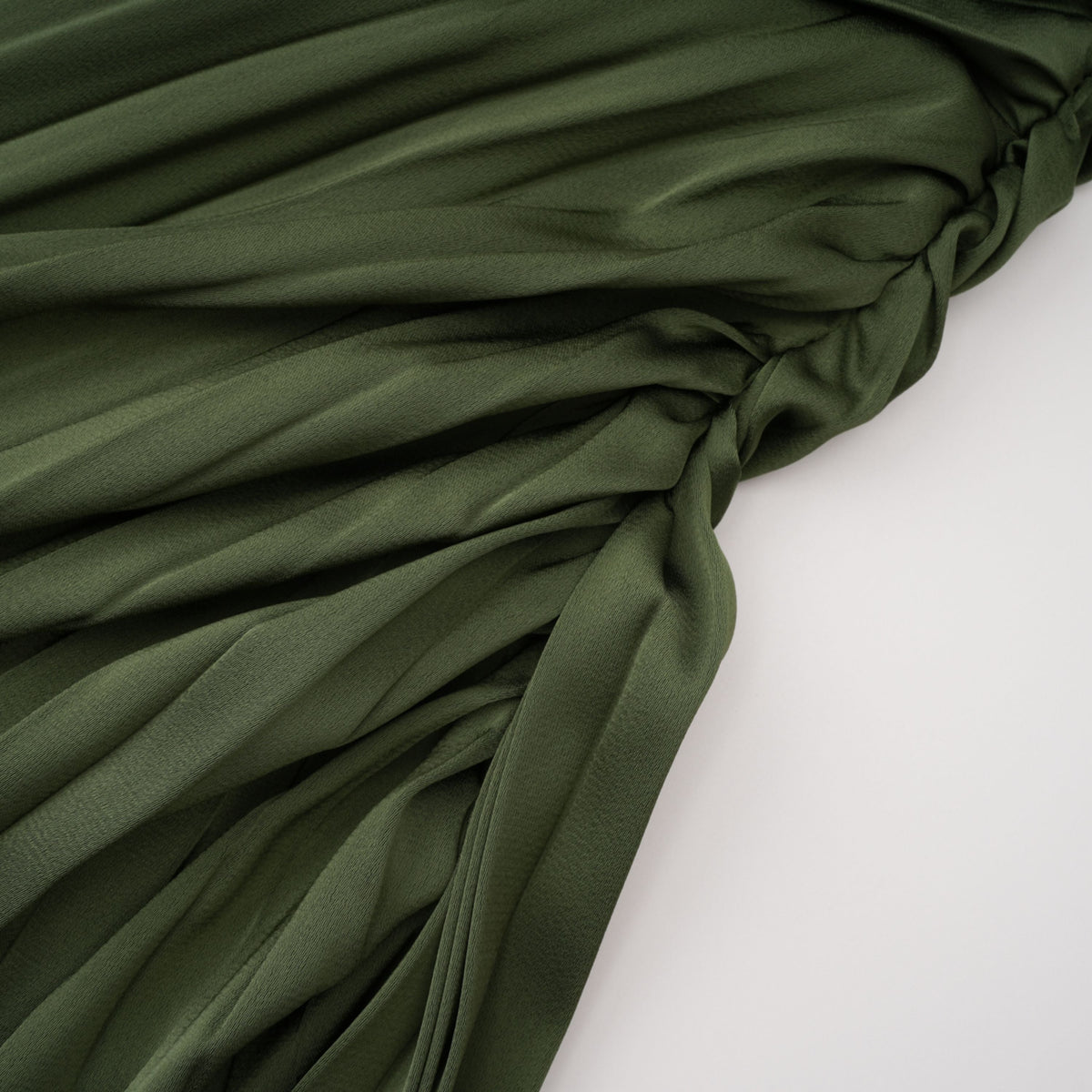 Firoozeh Emerald Green One Shoulder Pleated Maxi Dress