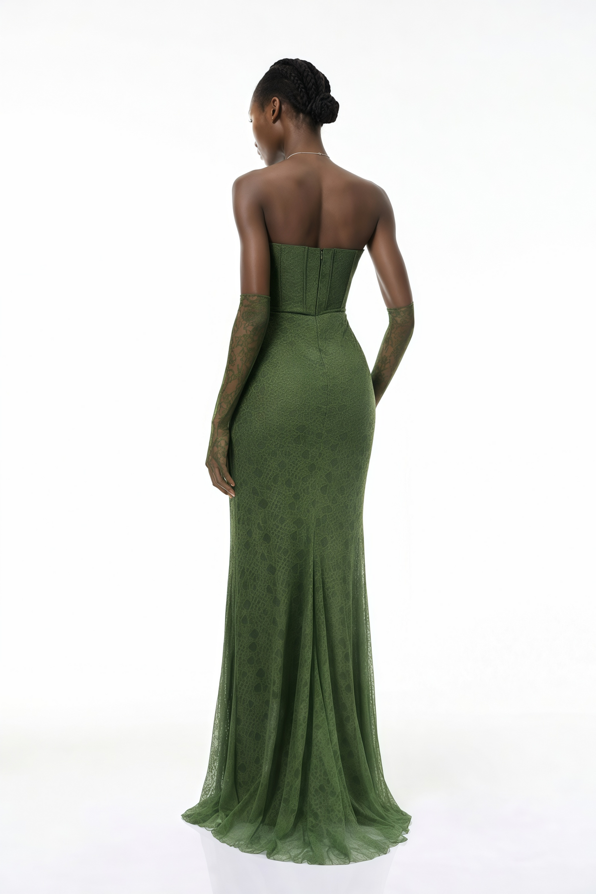 Franziska Green Embellished Corset Maxi Dress (Without Gloves)