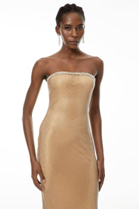 Gabriela Gold Crystal Embellished Maxi Dress