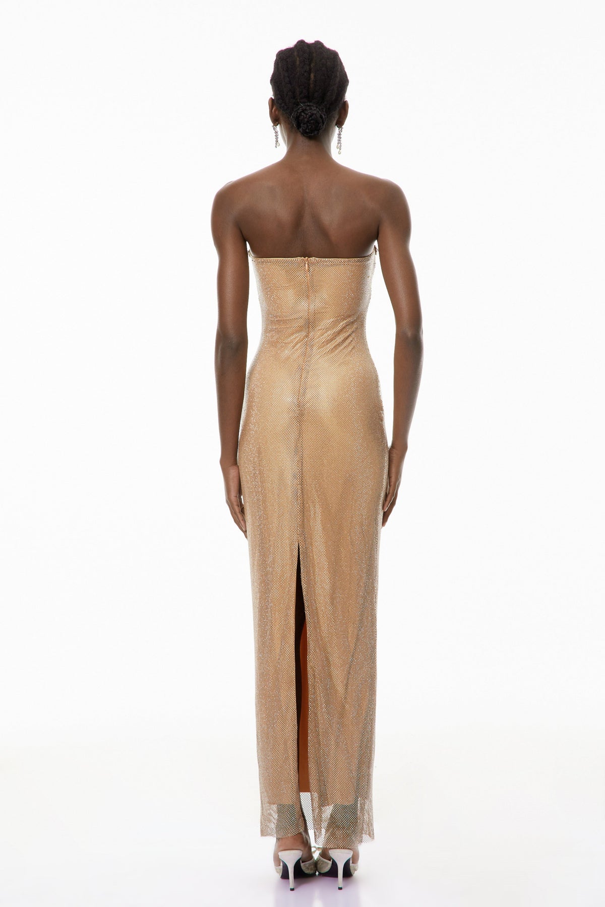 Gabriela Gold Crystal Embellished Maxi Dress