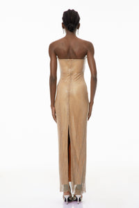 Gabriela Gold Crystal Embellished Maxi Dress