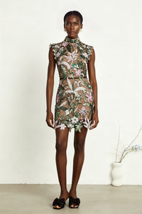 Géraldine sequin-embellished embroidered mini dress