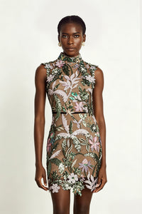 Géraldine sequin-embellished embroidered mini dress