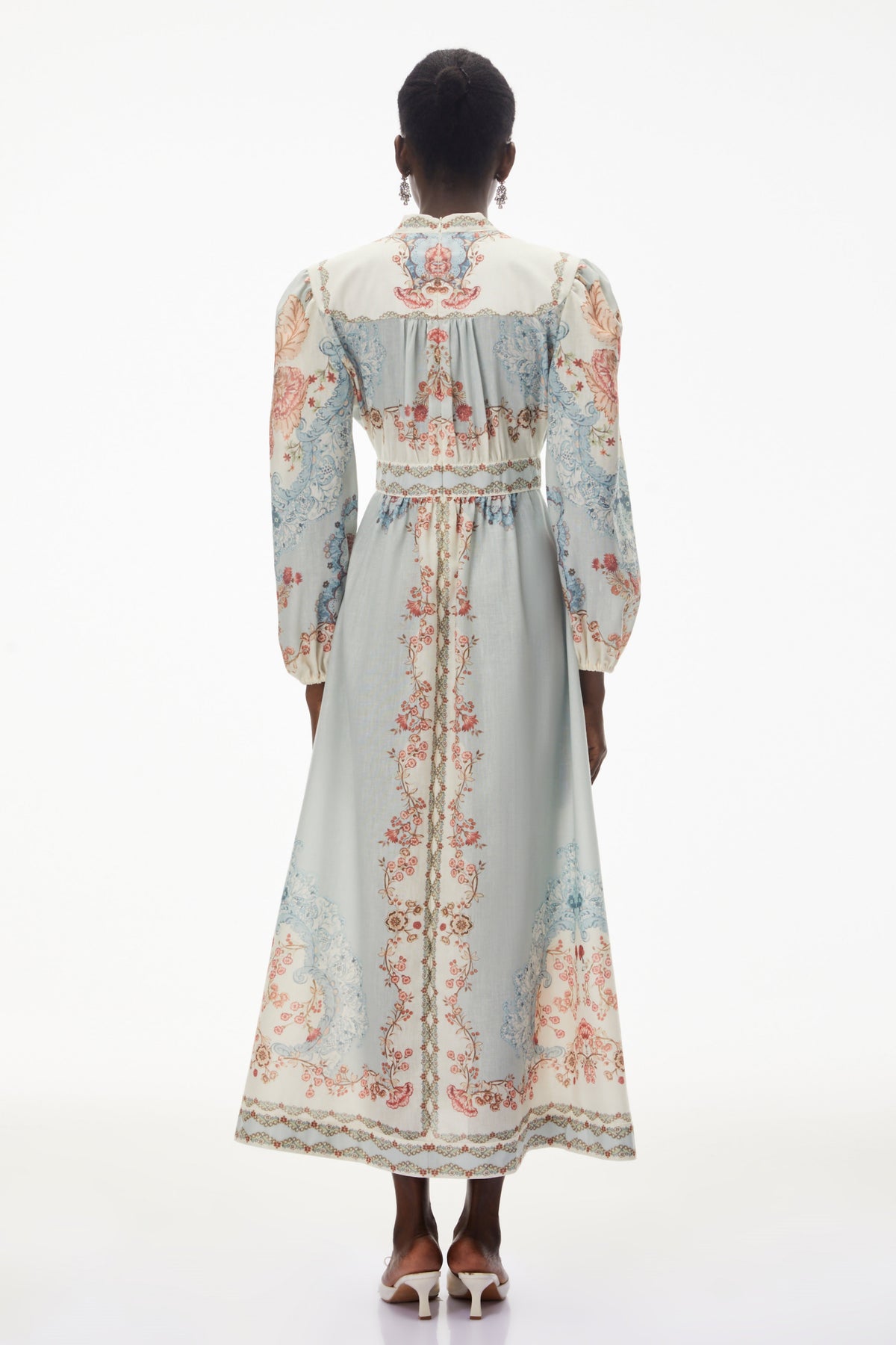 Grace Blue Floral Print Maxi Dress