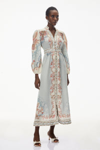 Grace Blue Floral Print Maxi Dress