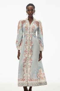 Grace Blue Floral Print Maxi Dress