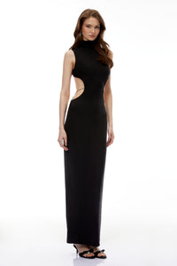 Gwendolen Black Cut-Out Open Back Maxi Dress