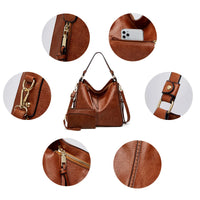 Leather Hobo Handbag + FREE Pouch Wallet