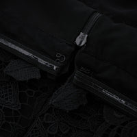 Hecate Black Beaded Lace Maxi Dress with 3D Florals