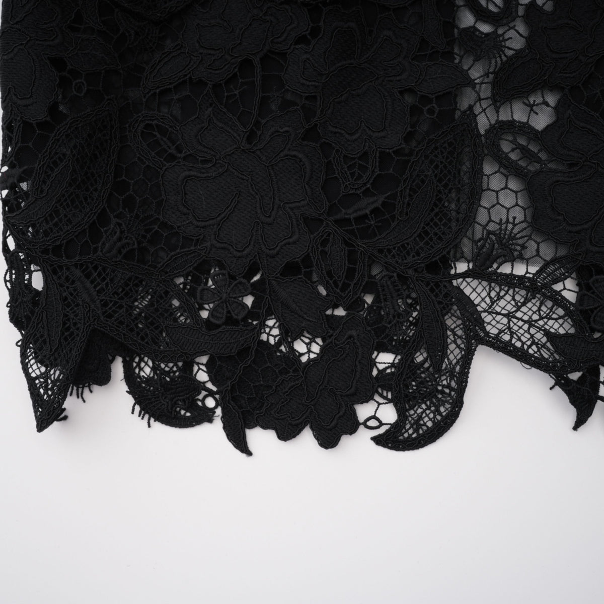 Hecate Black Beaded Lace Maxi Dress with 3D Florals