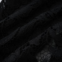 Hecate Black Beaded Lace Maxi Dress with 3D Florals