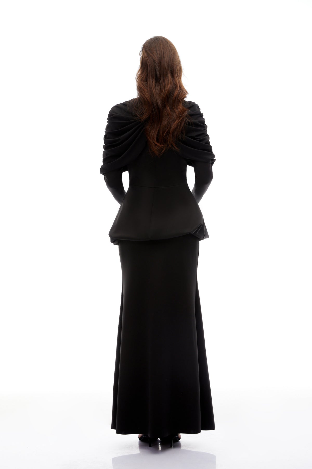 Hedda Black Pleated Dress Set