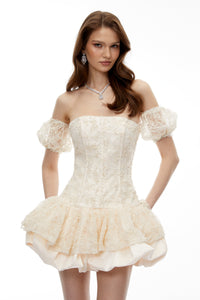 Hilary Neutral Corset Mini Dress