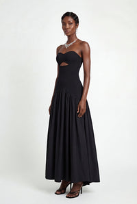 Hypatia Black Off Shoulder Ruched Maxi Dress