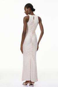 Ida Pink Rhinestone Corset Maxi Dress