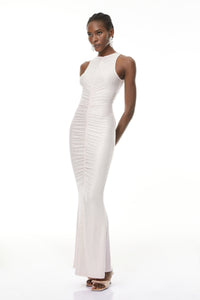 Ida Pink Rhinestone Corset Maxi Dress