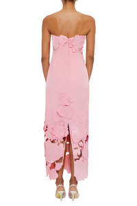 Inga Pink Strapless Floral Embroidered Maxi Dress