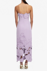 Inga Purple Strapless Floral Embroidered Maxi Dress