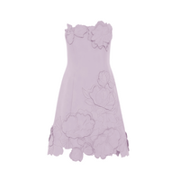 Inga Purple Strapless Floral Embroidered Mini Dress