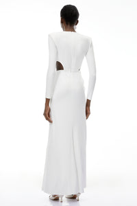 Irena White Cross Front Maxi Dress with Side Slit