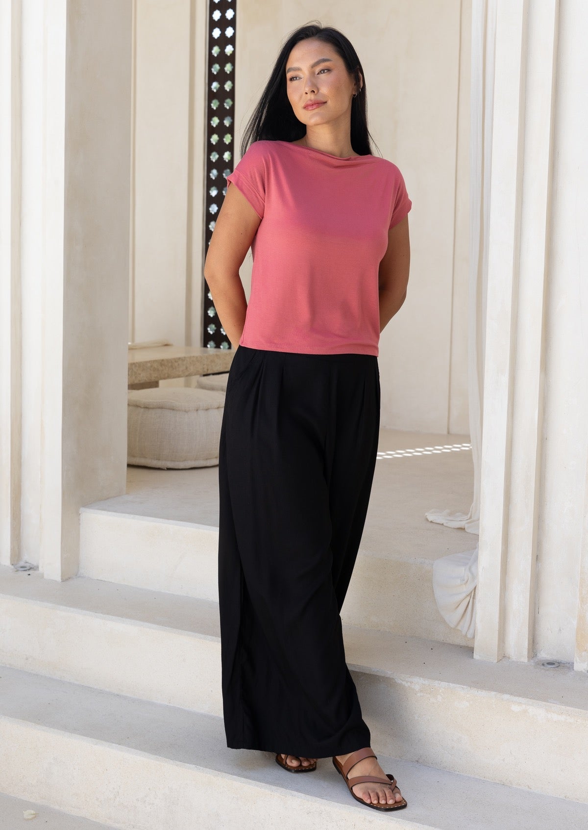Jaya Pant Black Rayon