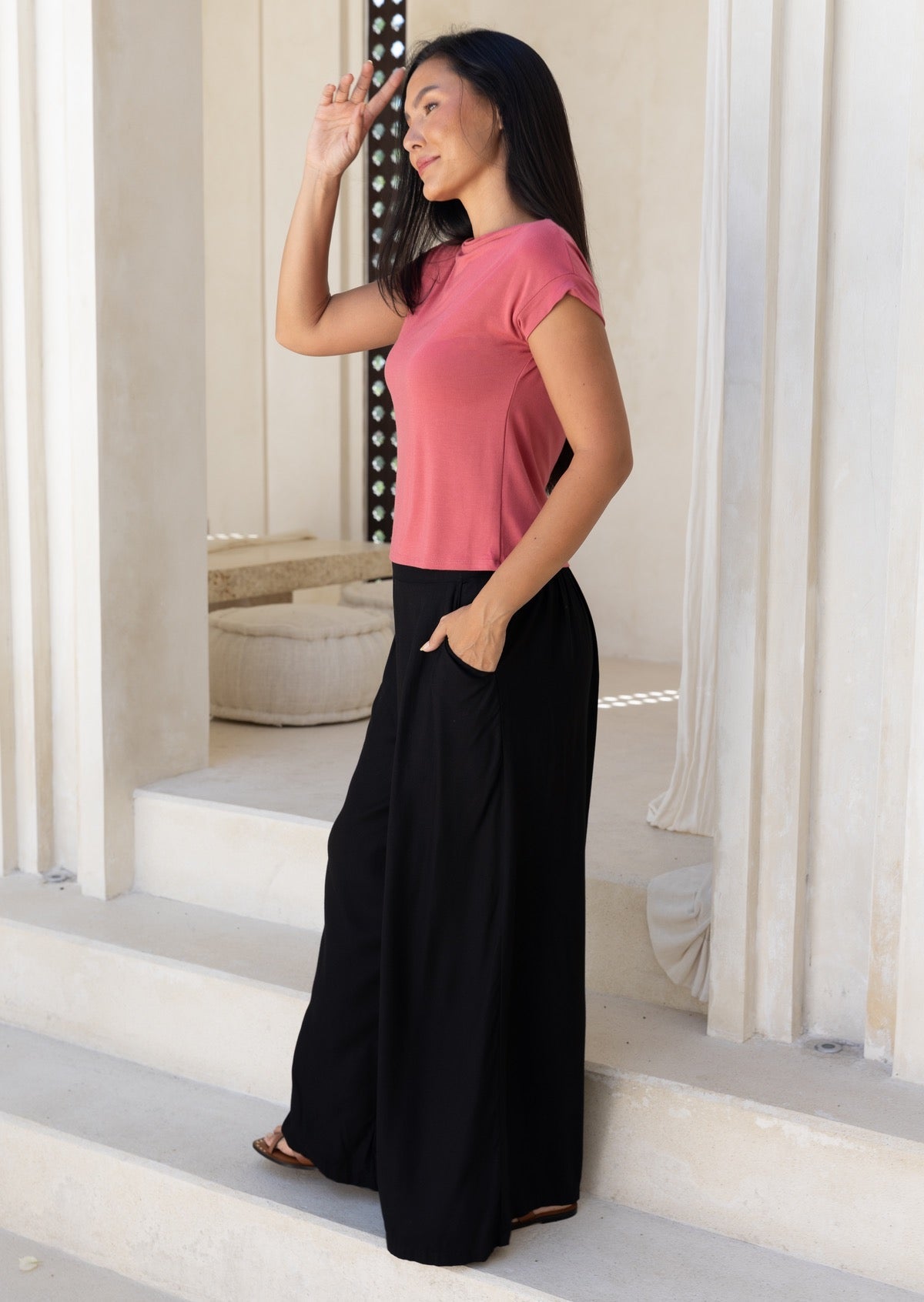 Jaya Pant Black Rayon