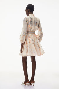 Jochebed Cream Floral Print Mini Dress