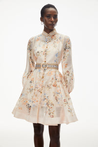Jochebed Cream Floral Print Mini Dress