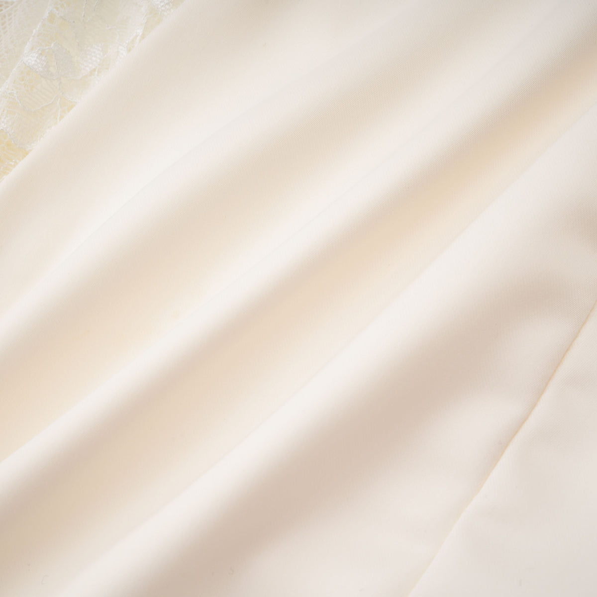 Juliette White Satin Mini Dress with Lace Panels
