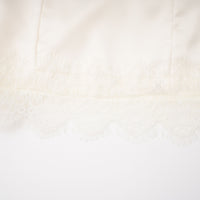 Juliette White Satin Mini Dress with Lace Panels