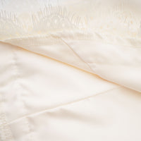 Juliette White Satin Mini Dress with Lace Panels