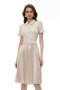 Kalypso Cream Stretch Knit Midi Dress