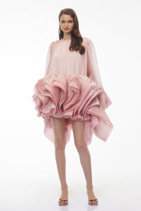 Kátia Blush Pink Tiered Ruffled Mini Dress