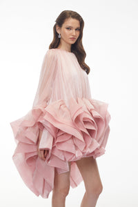 Kátia Blush Pink Tiered Ruffled Mini Dress