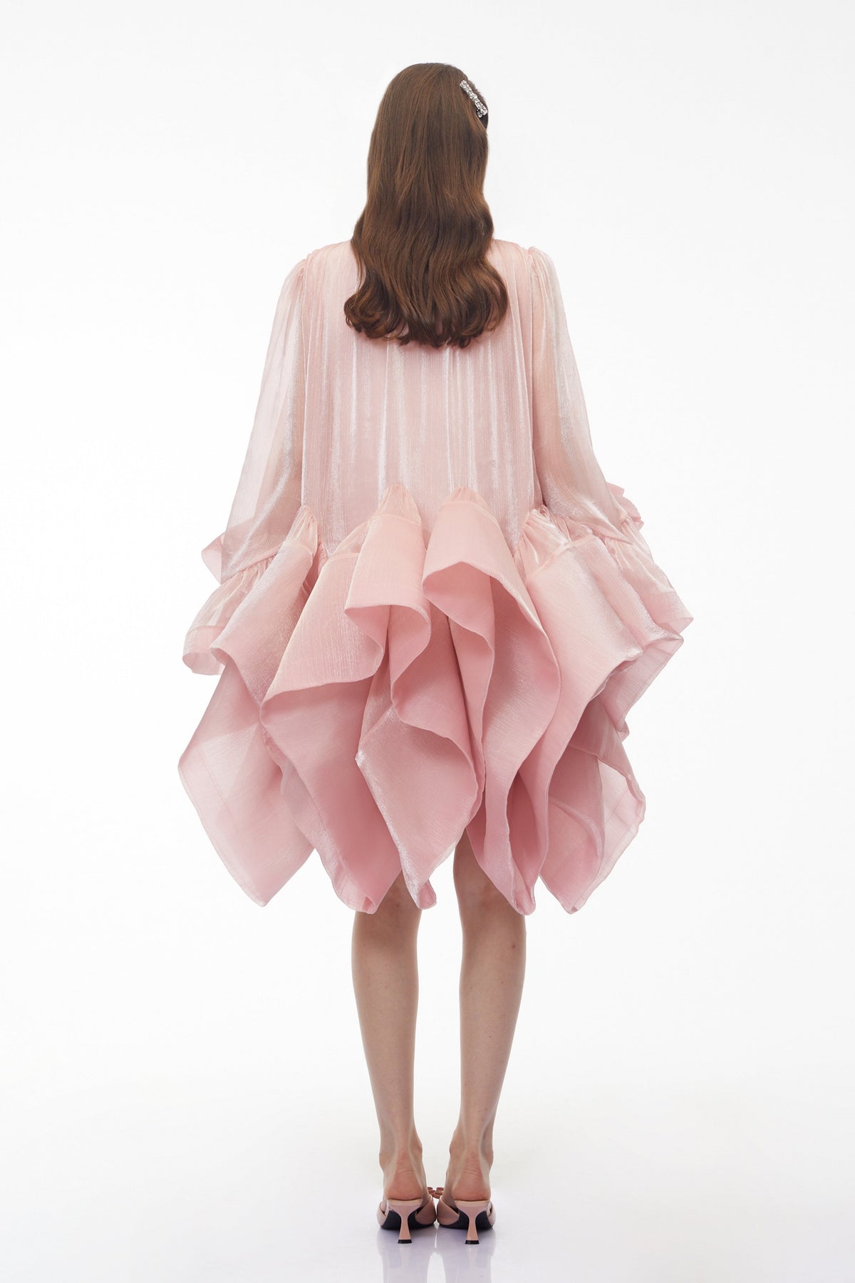 Kátia Blush Pink Tiered Ruffled Mini Dress