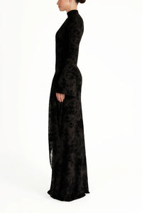 Kgothatso Black Embellished Floral Sheer Maxi Dress