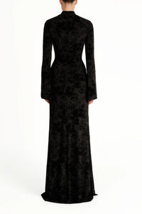 Kgothatso Black Embellished Floral Sheer Maxi Dress