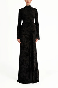 Kgothatso Black Embellished Floral Sheer Maxi Dress