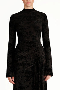 Kgothatso Black Embellished Floral Sheer Maxi Dress