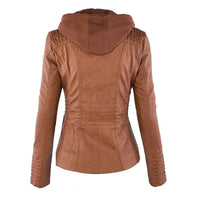 Lunavia – Hooded Faux Leather Jacket