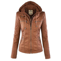 Lunavia – Hooded Faux Leather Jacket
