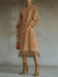 Matilda | Suede Turtleneck Dress