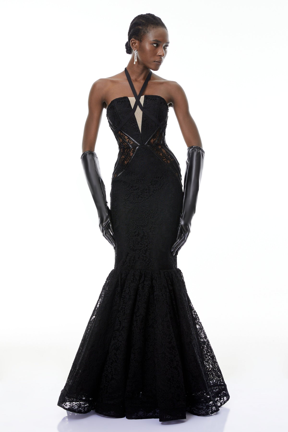Letiția Black Halterneck Mermaid Maxi Dress