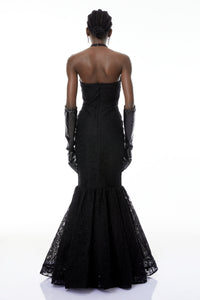 Letiția Black Halterneck Mermaid Maxi Dress