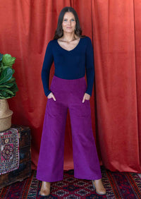 Esta Corduroy Pants Plum Caspia