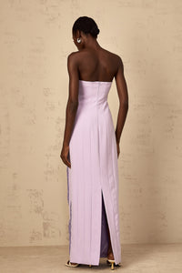 Émilie Purple Beaded Fringed Detail Maxi Dress