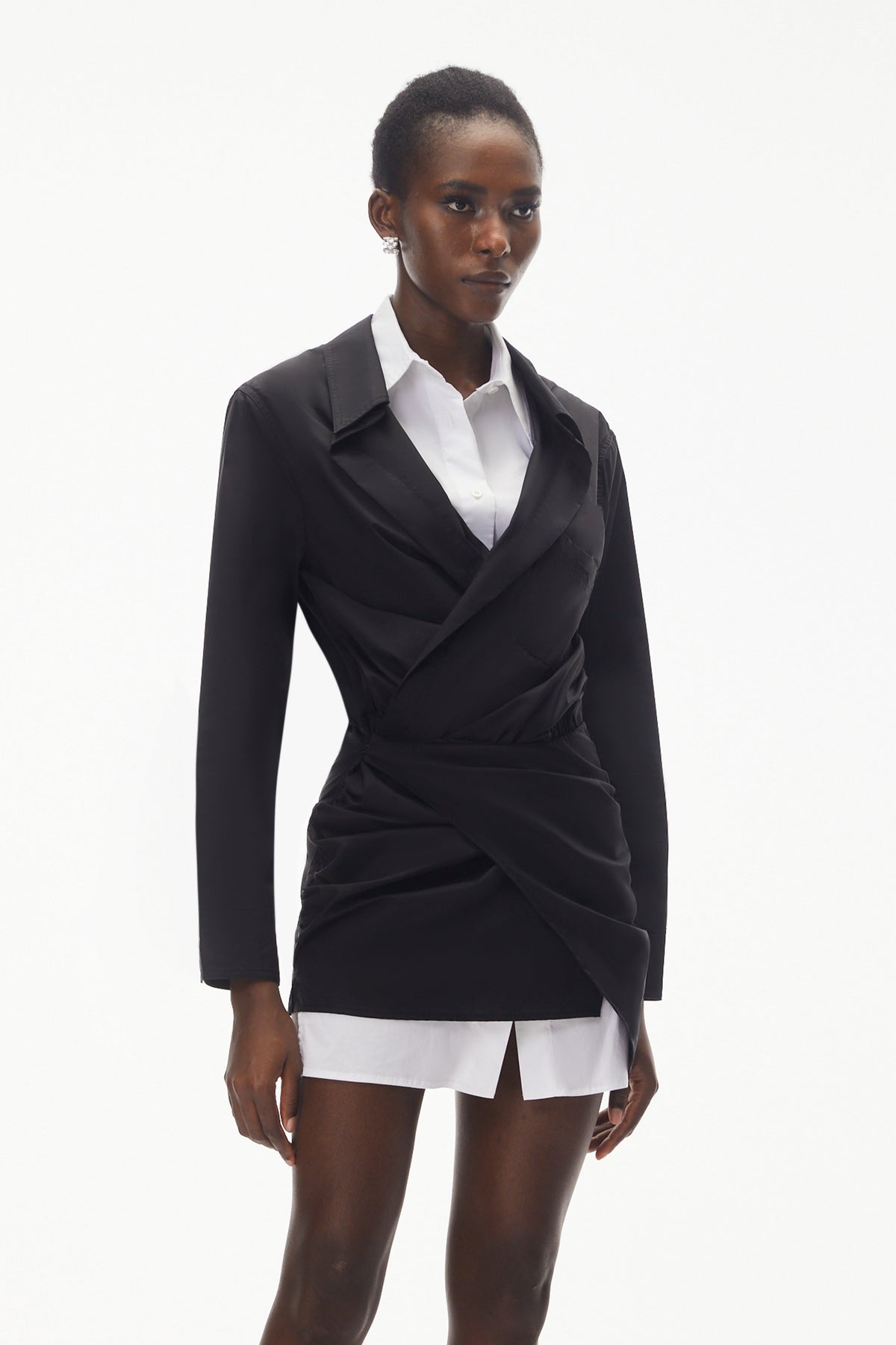 Mahtab Black Color Block Shirt Dress