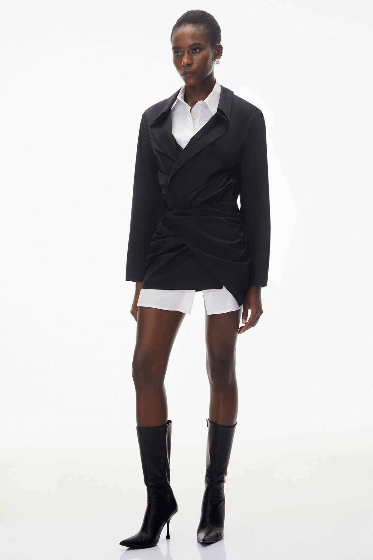 Mahtab Black Color Block Shirt Dress