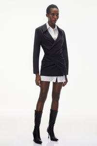 Mahtab Black Color Block Shirt Dress
